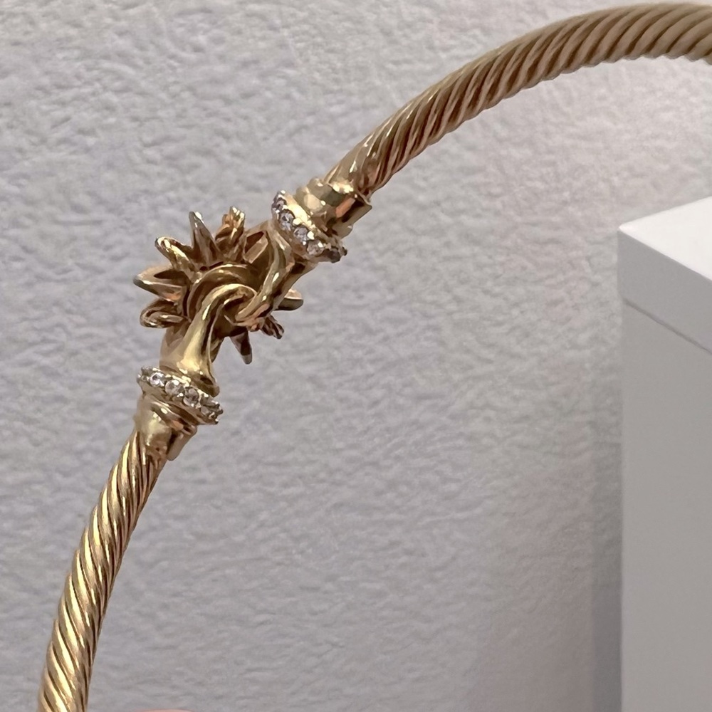 Stackable Gold Cable Starburst Hook Bangle Bracel… - image 7